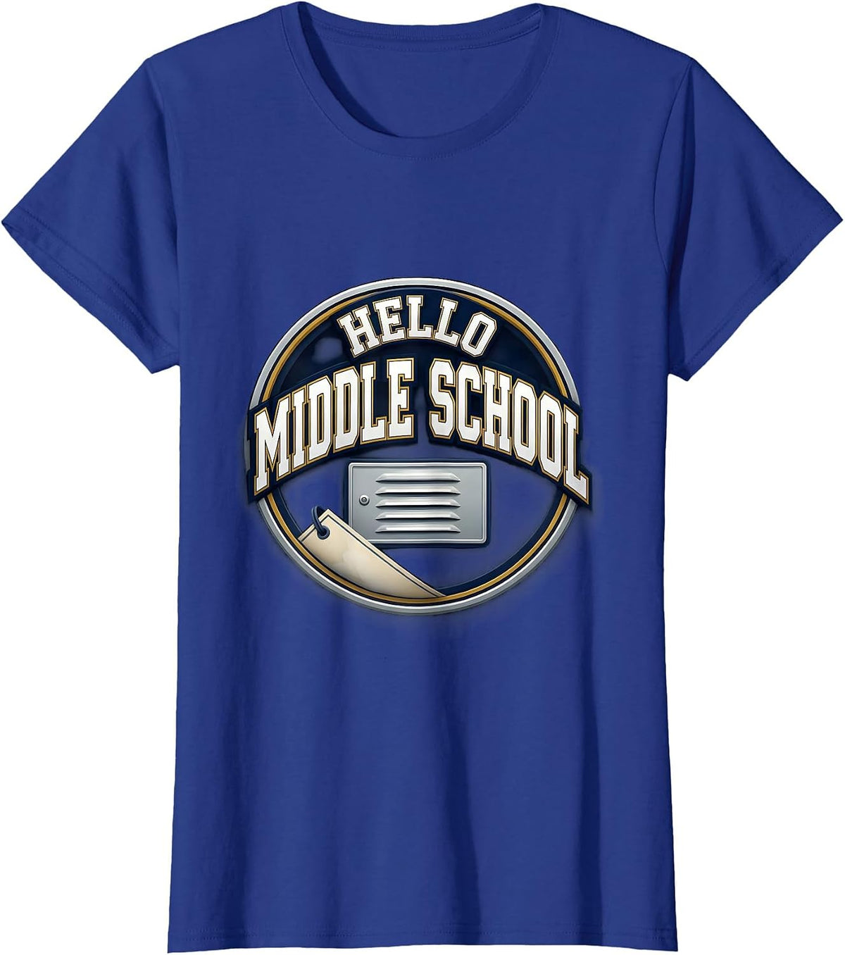 Women's Hello Middle School Sports Kids Back To School Teacher T-Shirt - Royal Blue