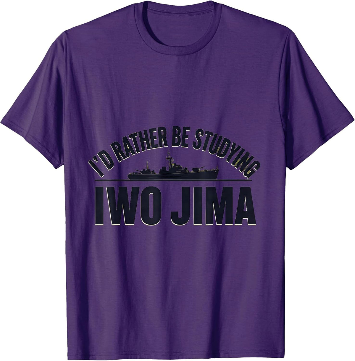 I'd Rather Be Studying Iwo Jima Retro WWII History Buff T-Shirt - Purple