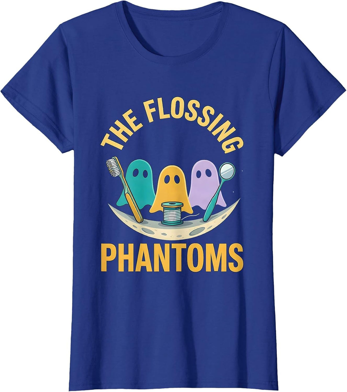 Women's The Flossing Phantoms Halloween Dentist Dental Humor Costume T-Shirt - Royal Blue
