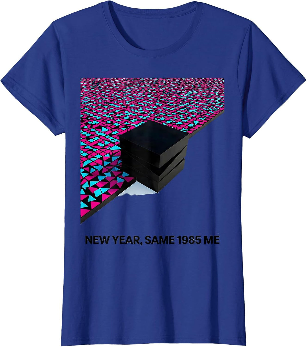 Women's New Year, Same 1985 Me Retro 80s Party Costume Throwback T-Shirt - Royal Blue