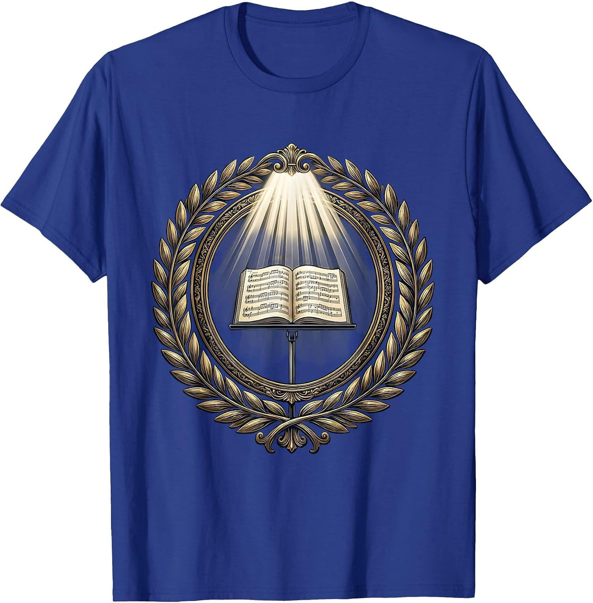 Music Stand Spotlight Music Teacher Graphic T-Shirt - Royal Blue