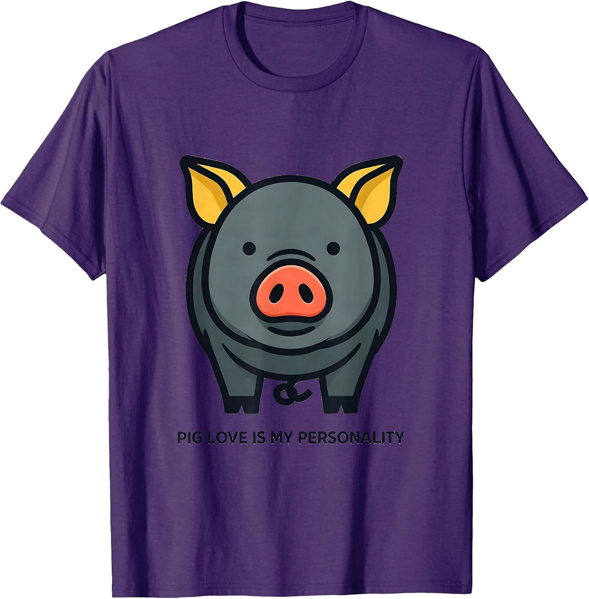 Men's Pig Love Is My Personality Funny Pig Lover Farm Animal Humor T-Shirt - Purple