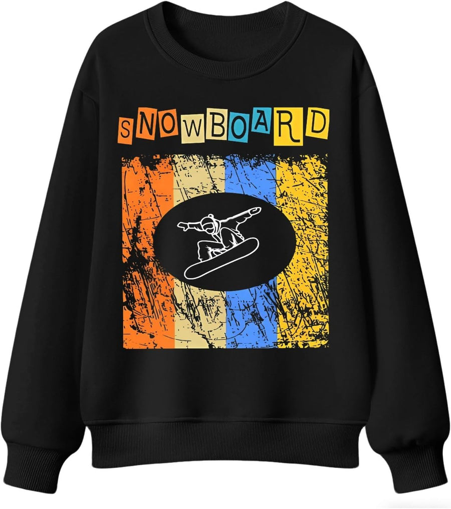 Men's Crewneck Sweatshirt,Cool Snowboard Retro Vintage Sport Design - Cool Snowboard Retro Vintage Sport Design