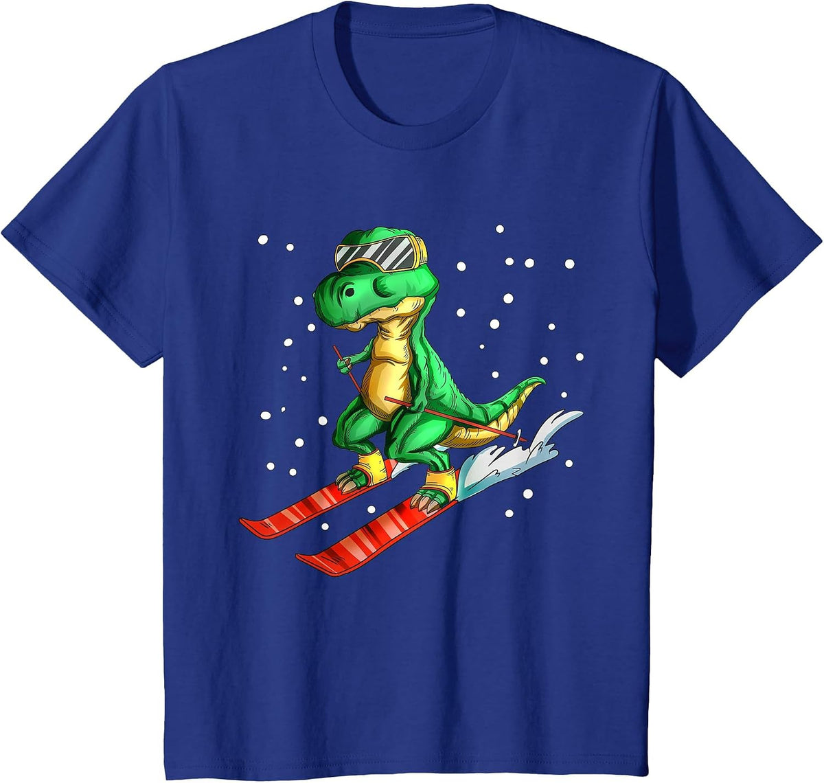 Dinosaur T-Rex Dinosaur with Ski Goggles T-Shirt - Royal Blue
