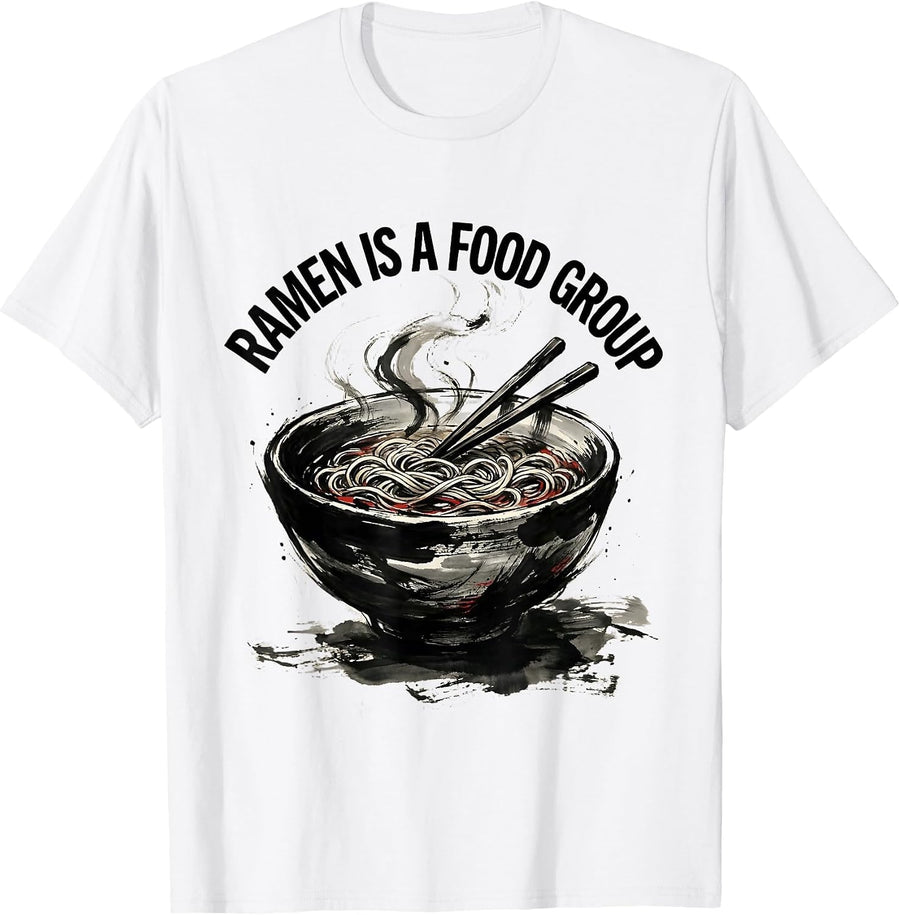 Men's Ramen Is A Food Group College Life Design T-Shirt - White