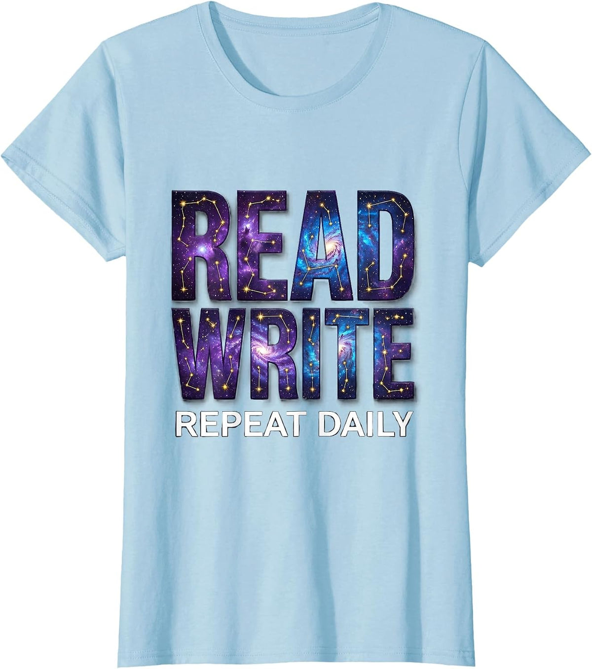 Read Write Repeat Daily First Grade Teacher Design T-Shirt - Baby Blue