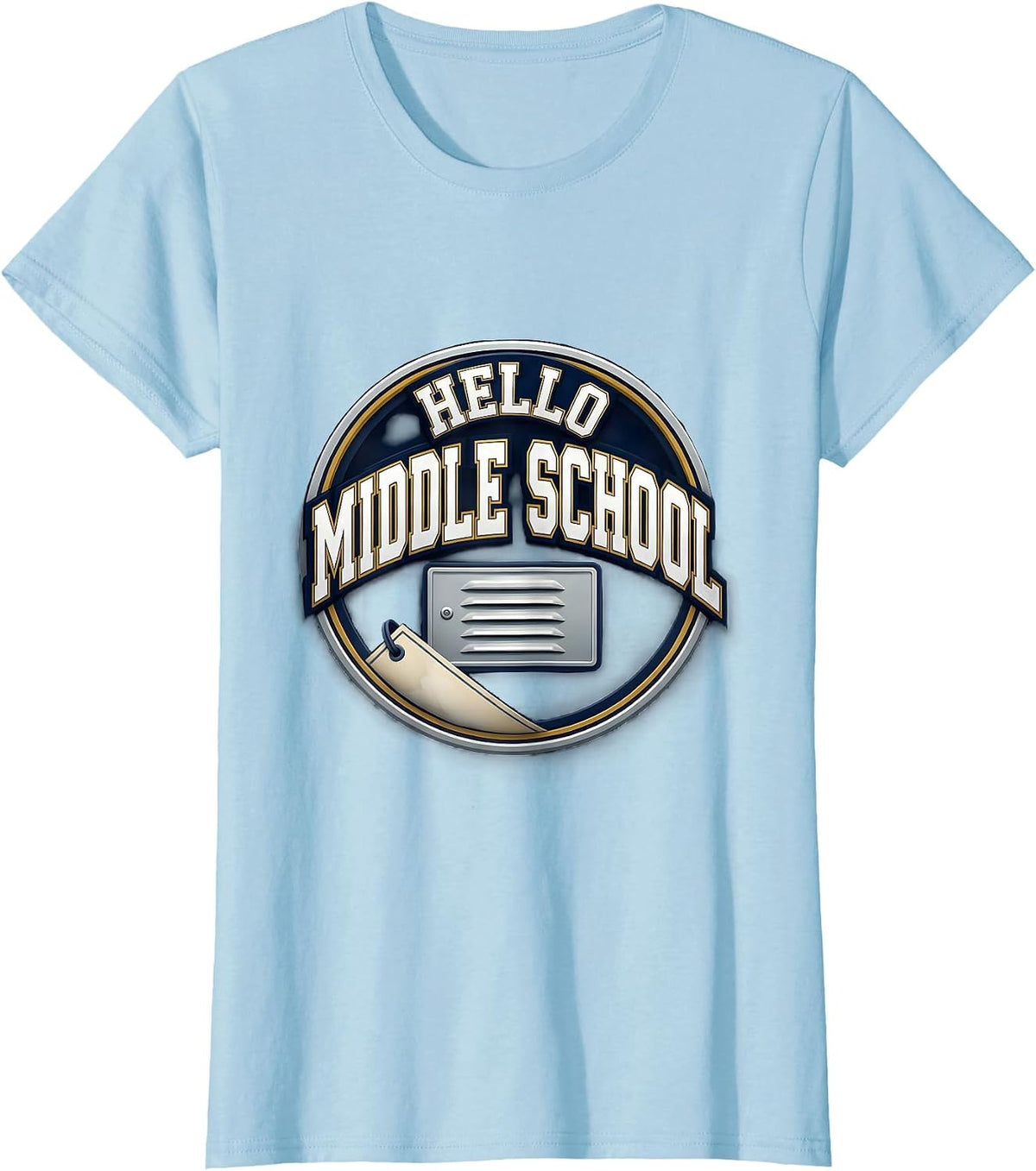Women's Hello Middle School Sports Kids Back To School Teacher T-Shirt - Baby Blue