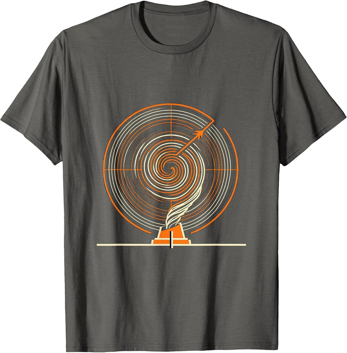 Hooked Vortex Minimalist Storm Chaser Enthusiast T-Shirt - Asphalt Grey