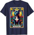 The Pitbull Tarot Card Dog Lover American Pit Bull Terrier T-Shirt - Navy Blue