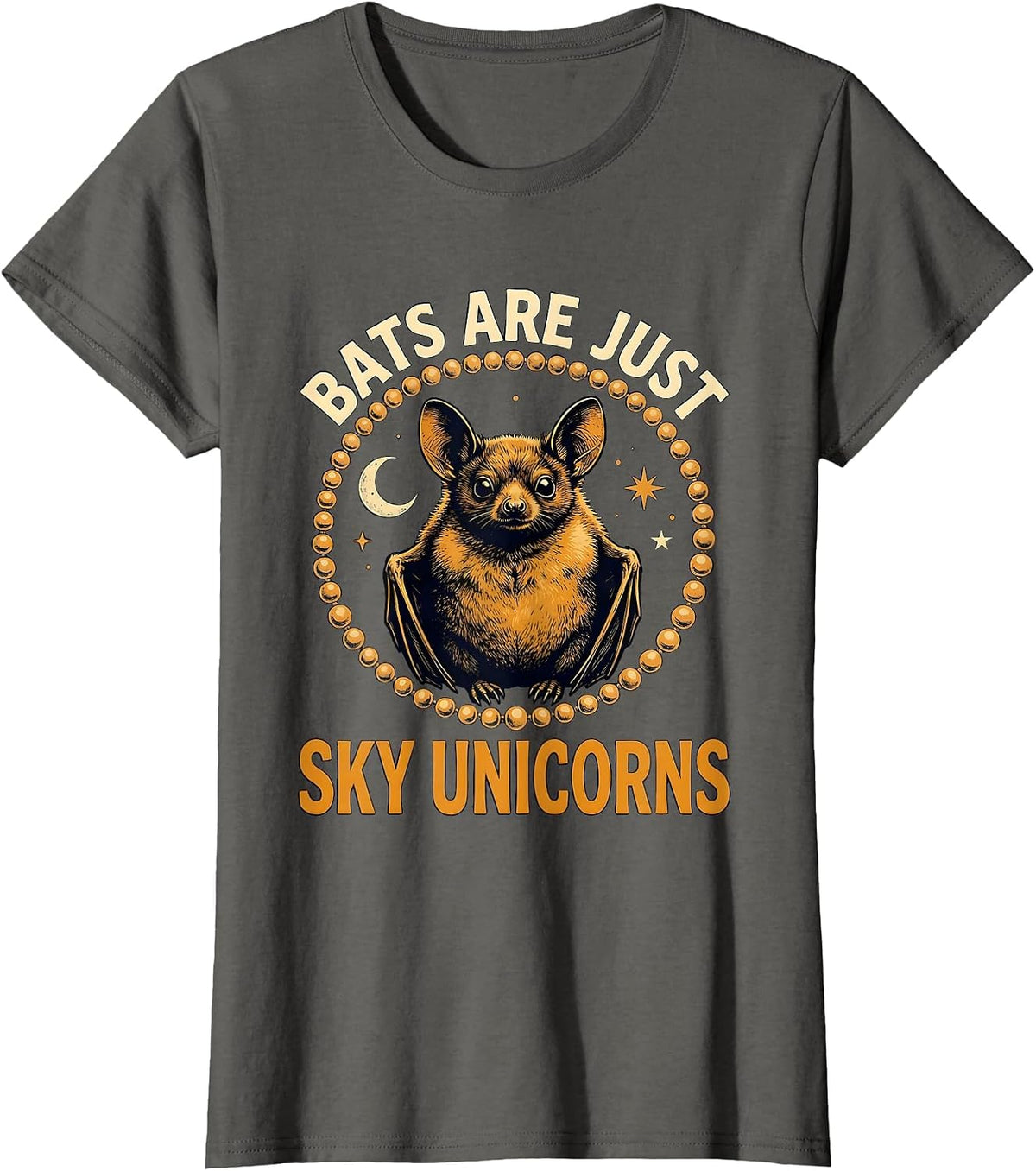 Women's Bats Are Just Sky Unicorns Funny Bat Lover Halloween Humor T-Shirt - Asphalt Grey