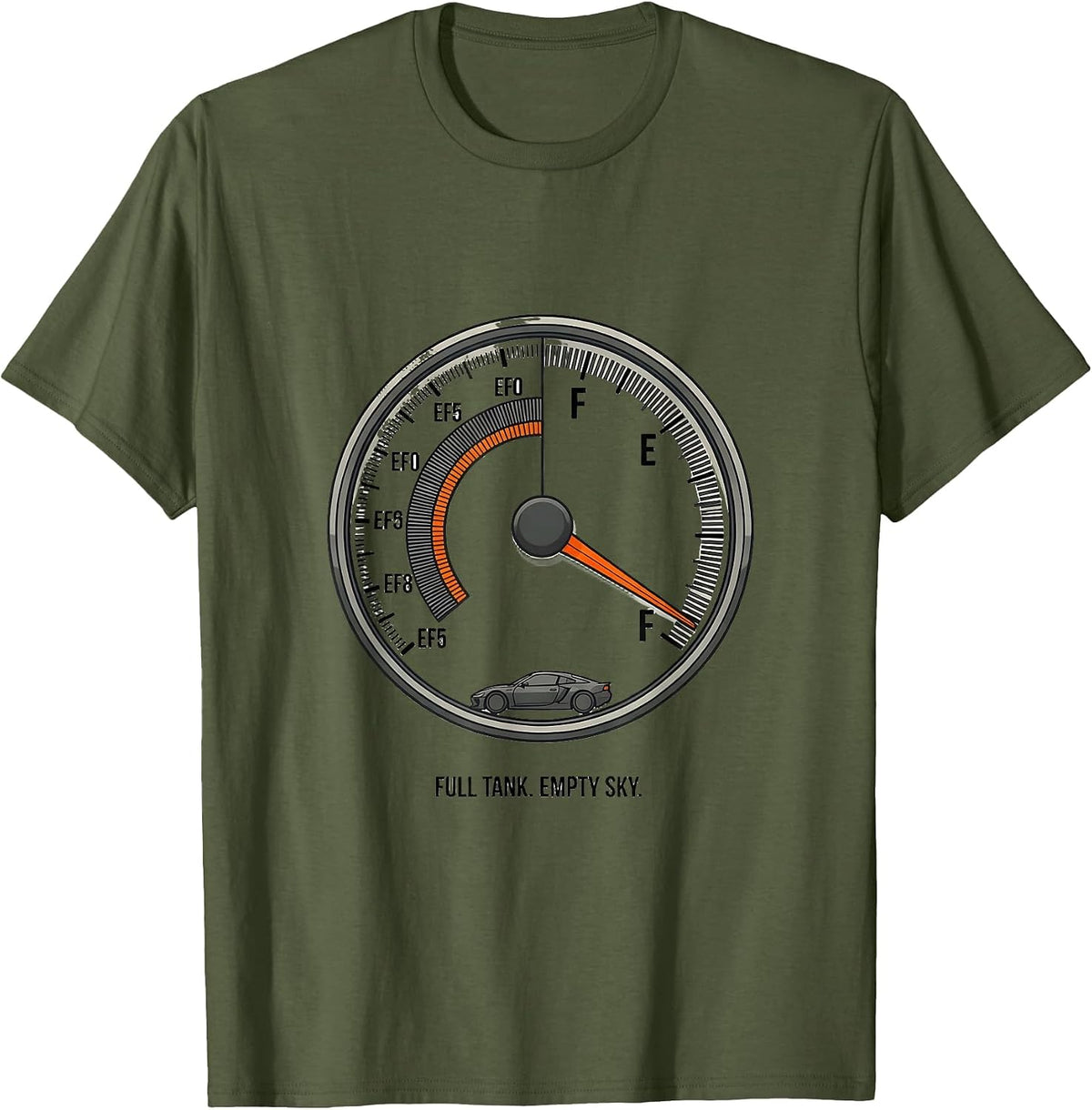 Men's Full Tank. Empty Sky Editorial Conceptual Storm Chaser T-Shirt - Olive Green