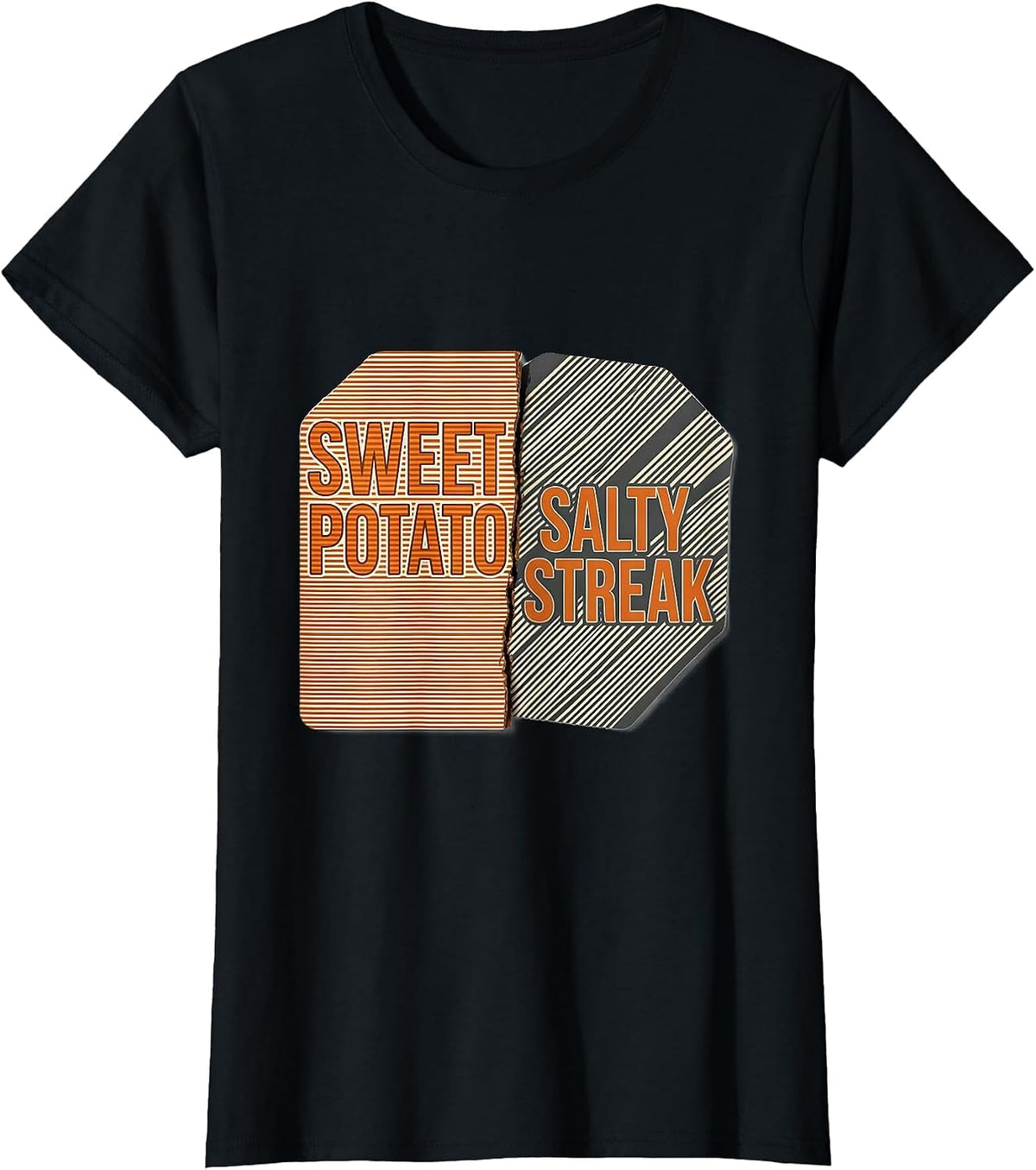 Women's Sweet Potato, Salty Streak Funny Couples Thanksgiving T-Shirt - Black