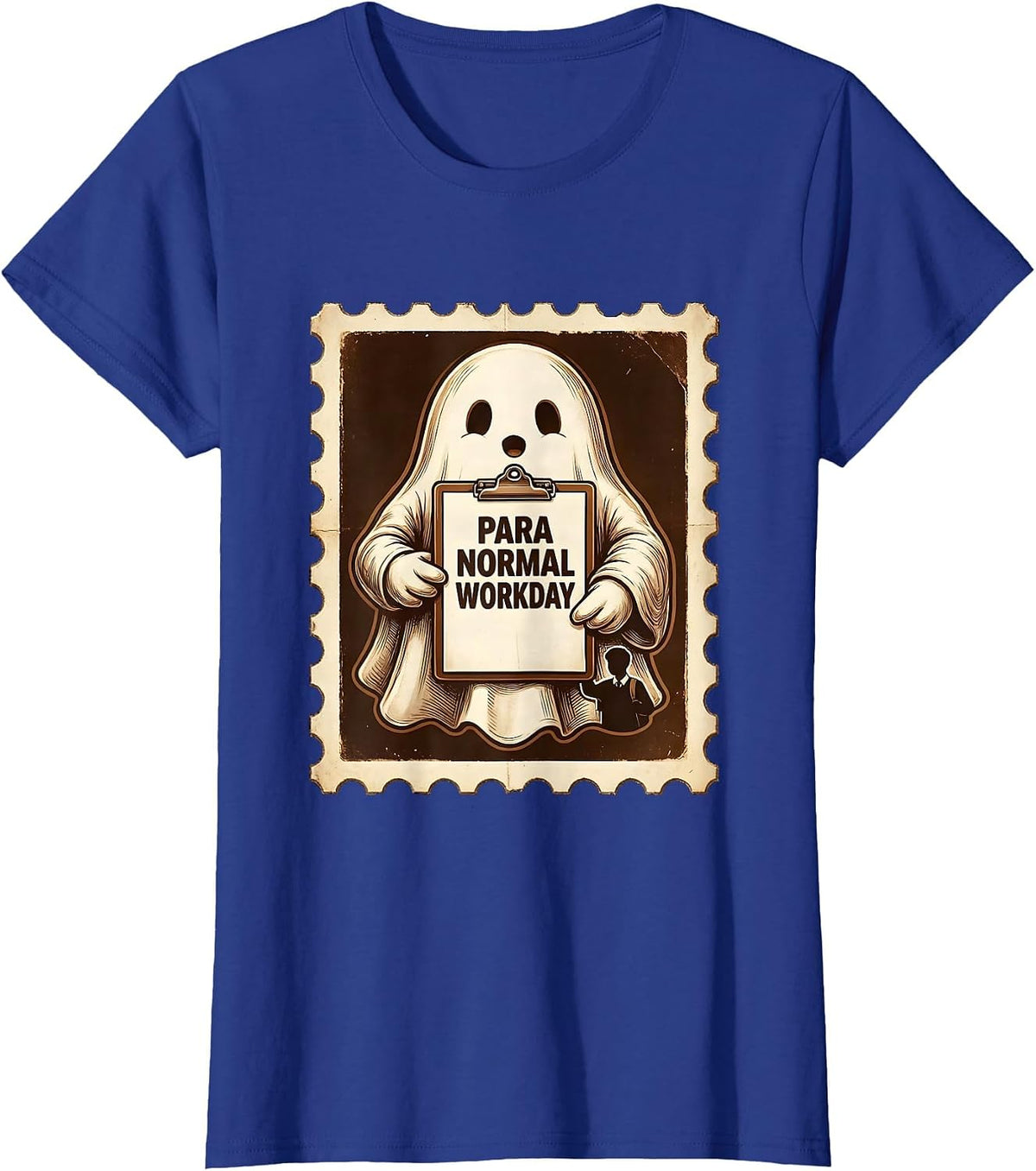 Women's Para Normal Workday Funny Ghost Paraprofessional Halloween T-Shirt - Royal Blue