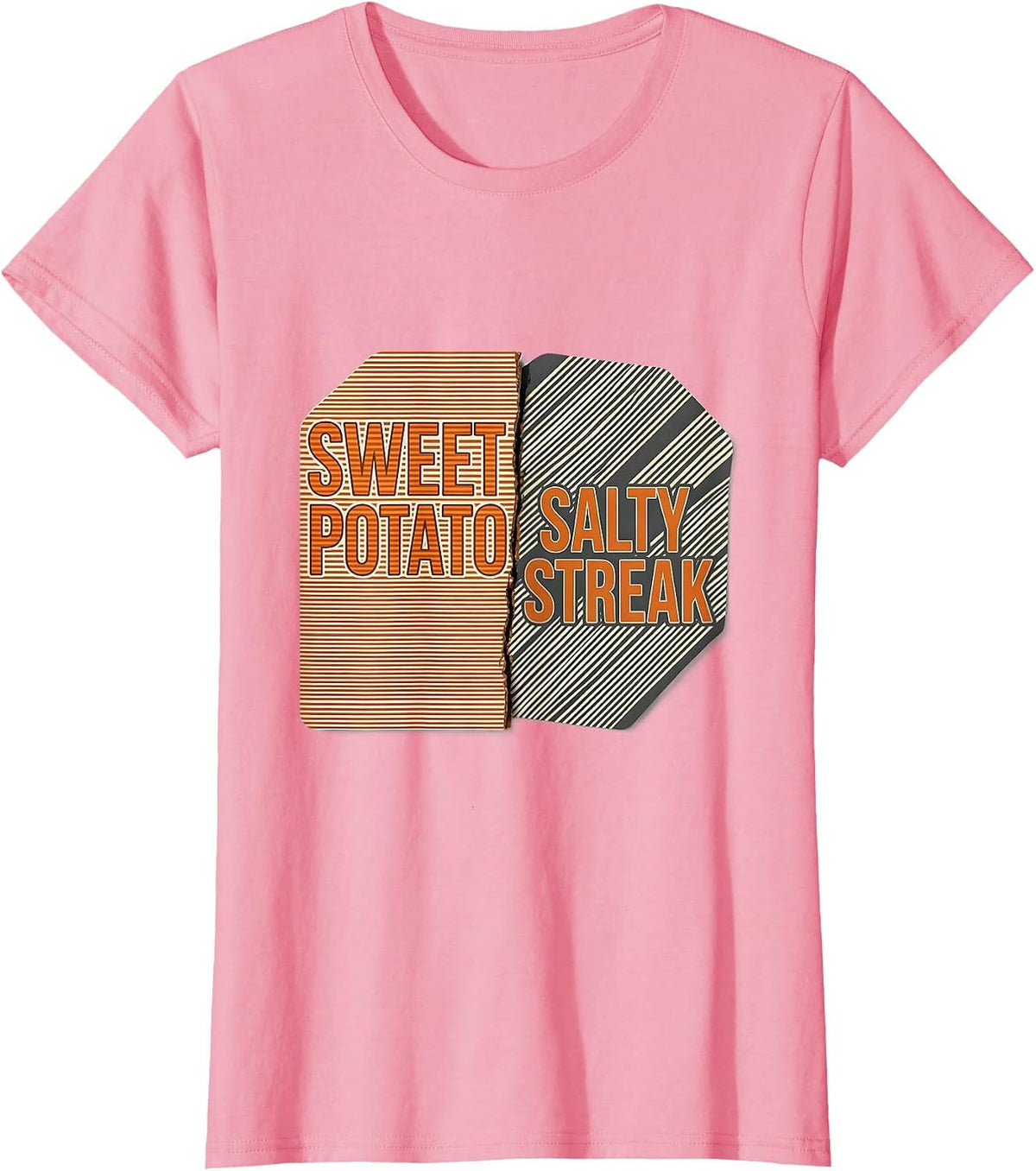 Women's Sweet Potato, Salty Streak Funny Couples Thanksgiving T-Shirt - Pink