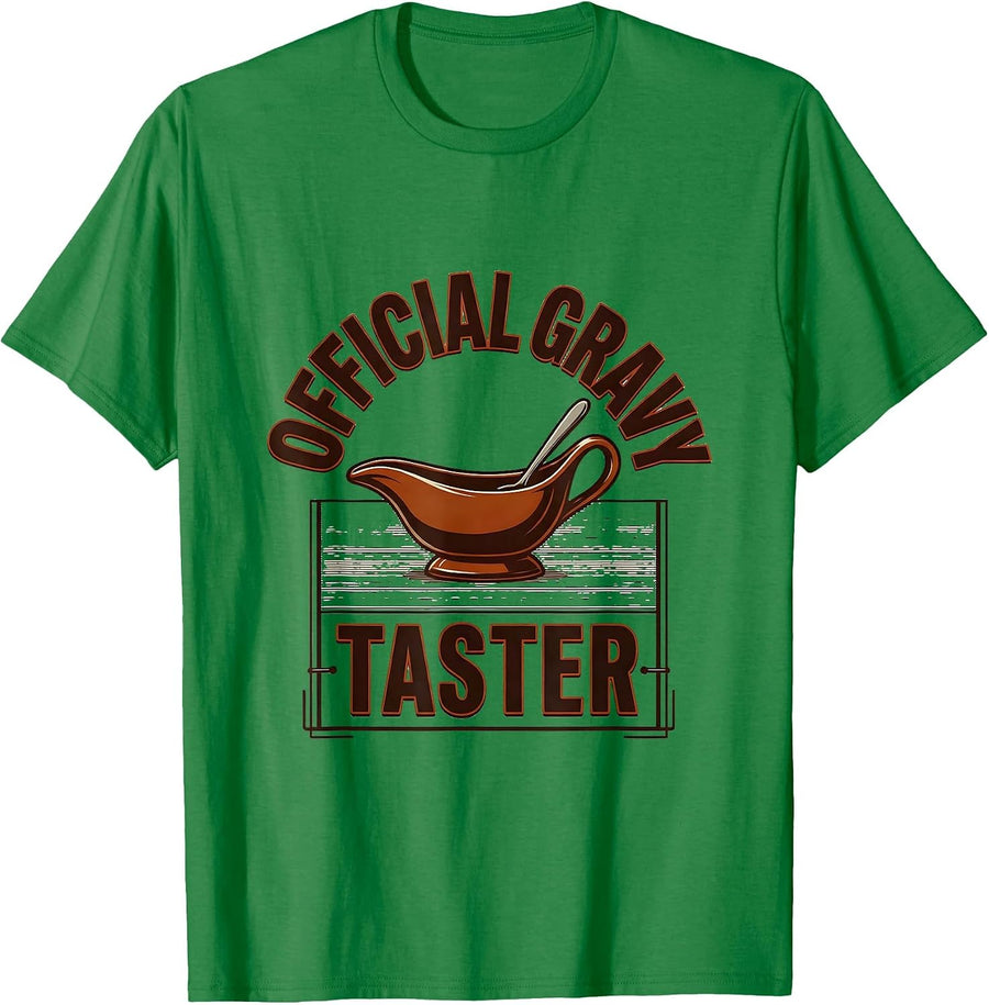 Men's Official Gravy Taster Funny Thanksgiving Family Matching T-Shirt - Kelly Green