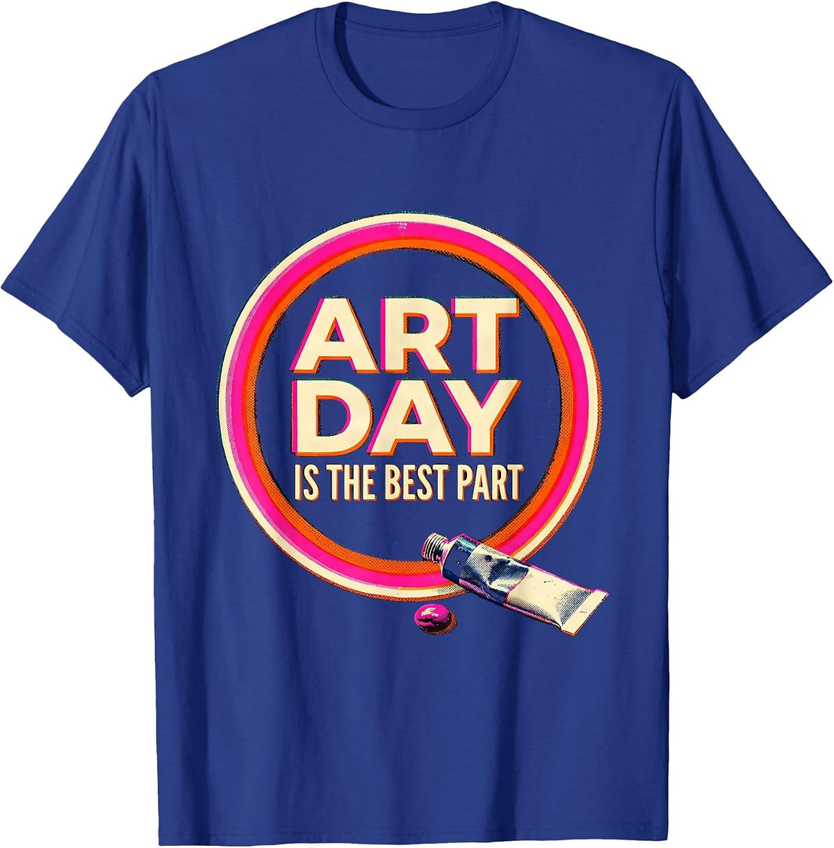 Art Day Is The Best Part Risograph Art Teacher Back T-Shirt - Royal Blue