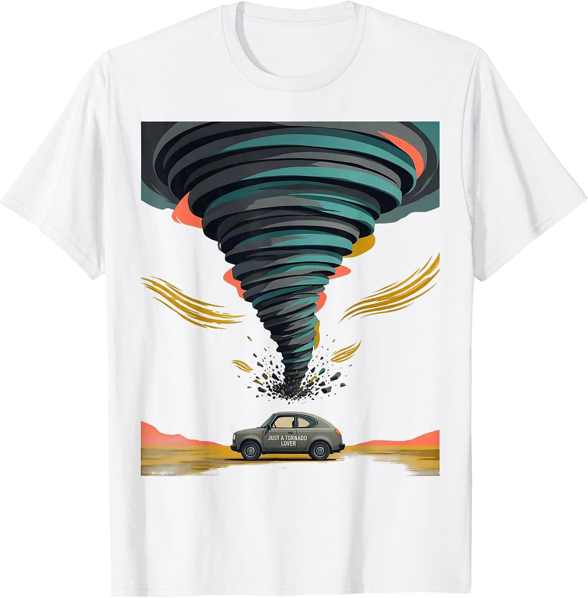 Men's Just A Tornado Lover Midcentury Modern Storm Chaser T-Shirt - White