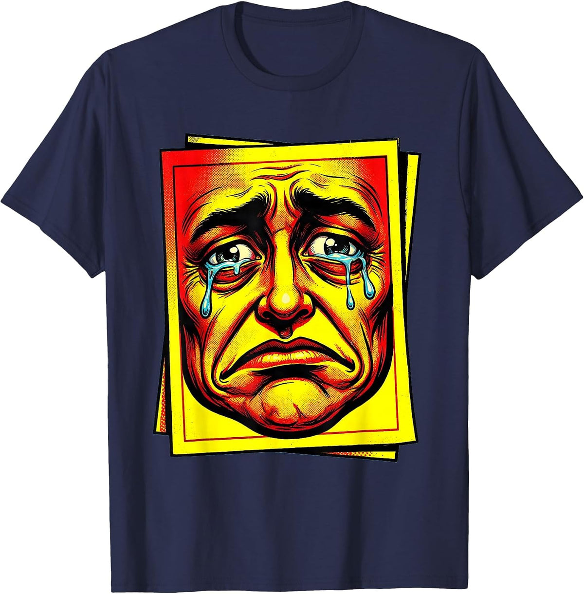 Funny Report Card Sad Face Teacher Humor Gift T-Shirt - Navy Blue