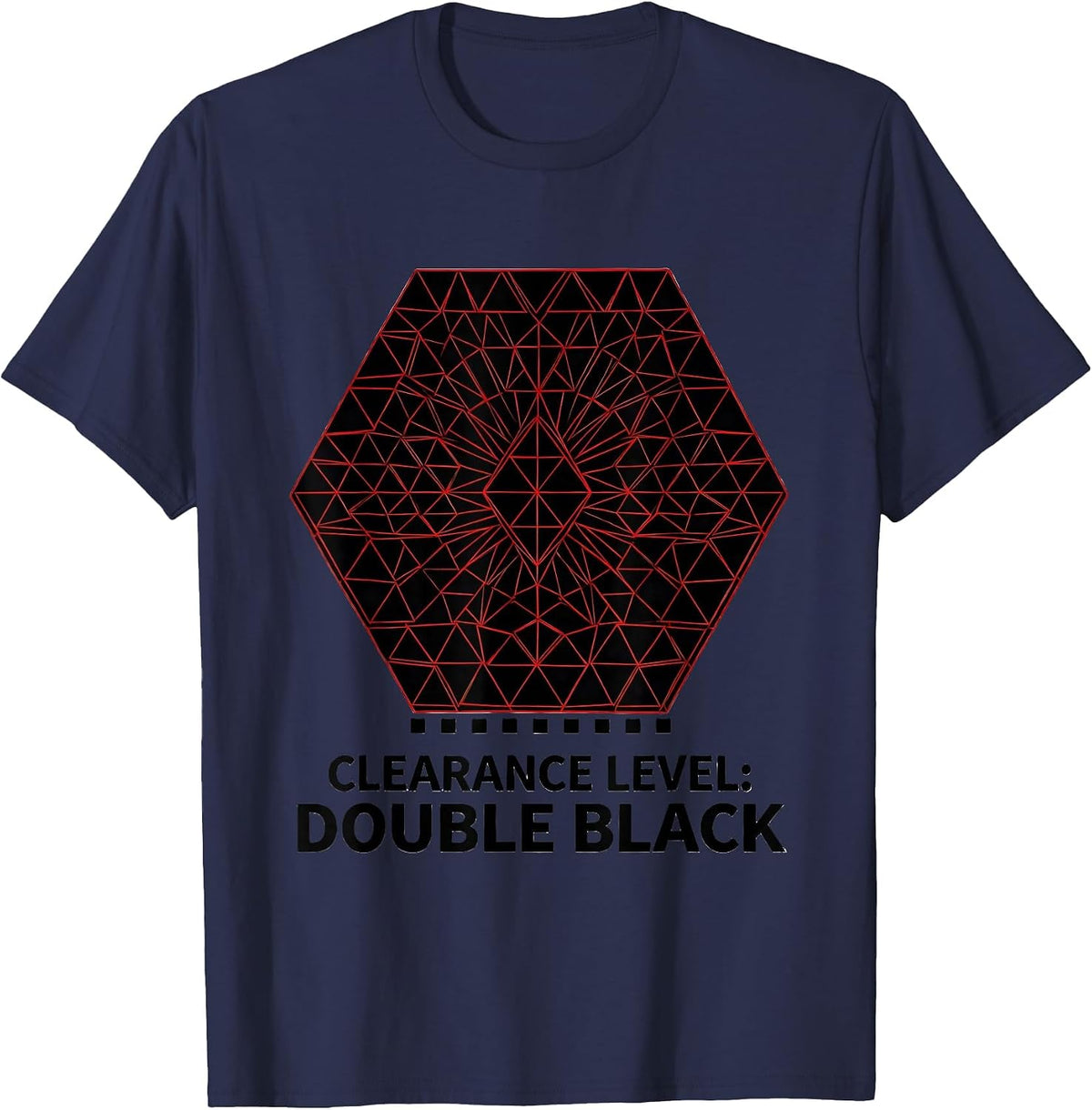 Clearance Level: Double Black Diamonds Ski Snowboard Gift T-Shirt - Navy Blue