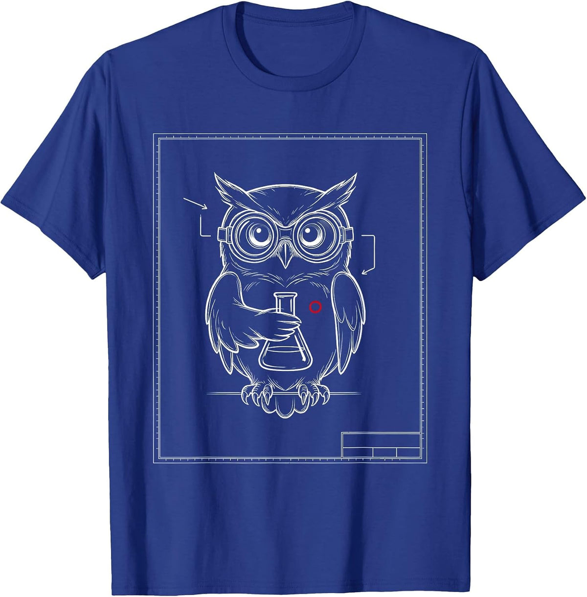 Men's Science Owl Lab Goggles Flask Graphic Tee T-Shirt - Royal Blue