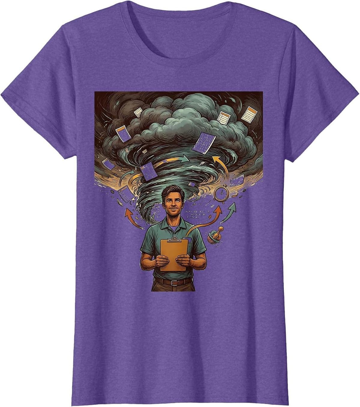 Para Regulation Weather Service Funny Paraprofessional T-Shirt - Purple Heather