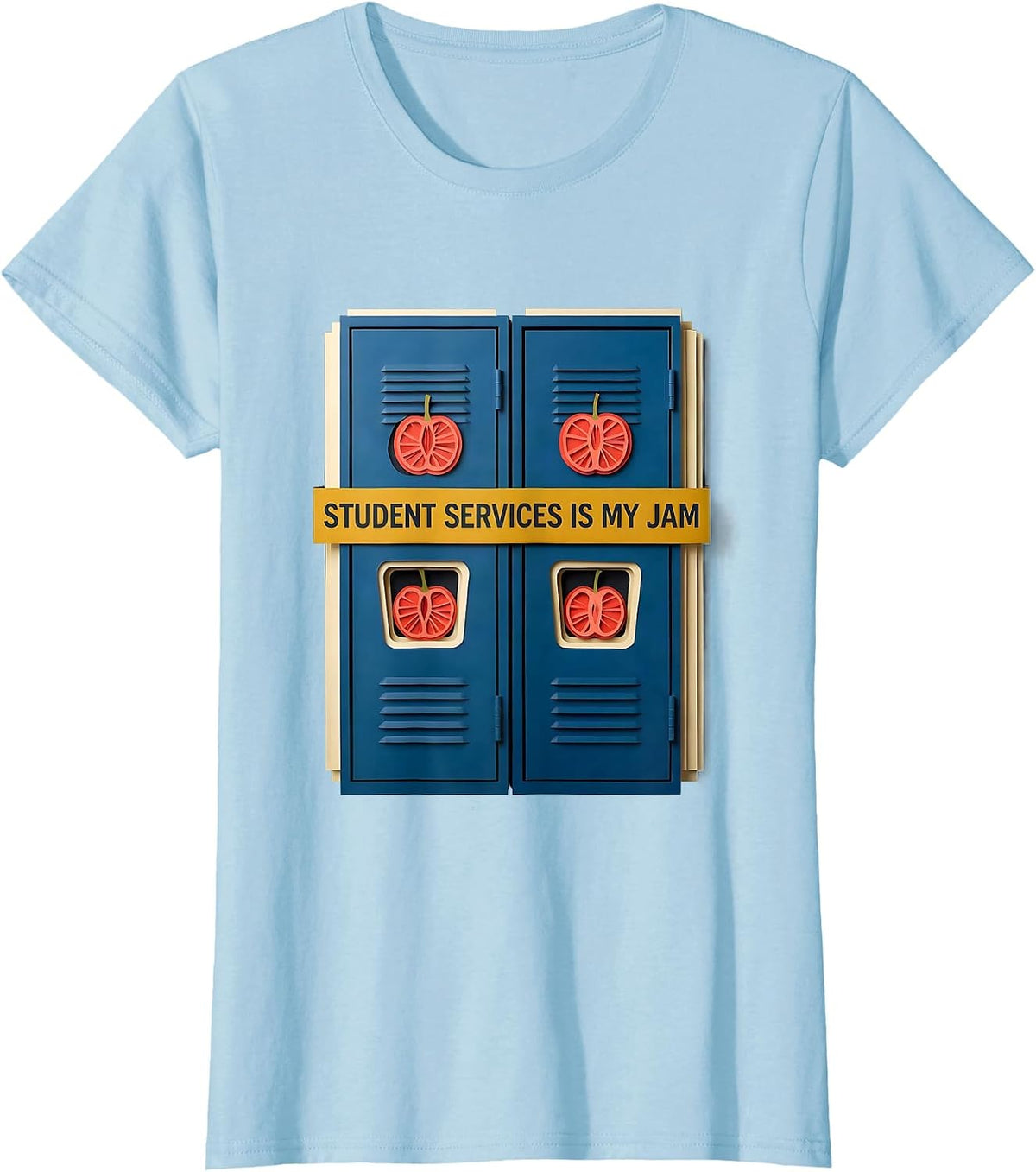 Student Services Is My Jam Paper Cutout School Counselor T-Shirt - Baby Blue