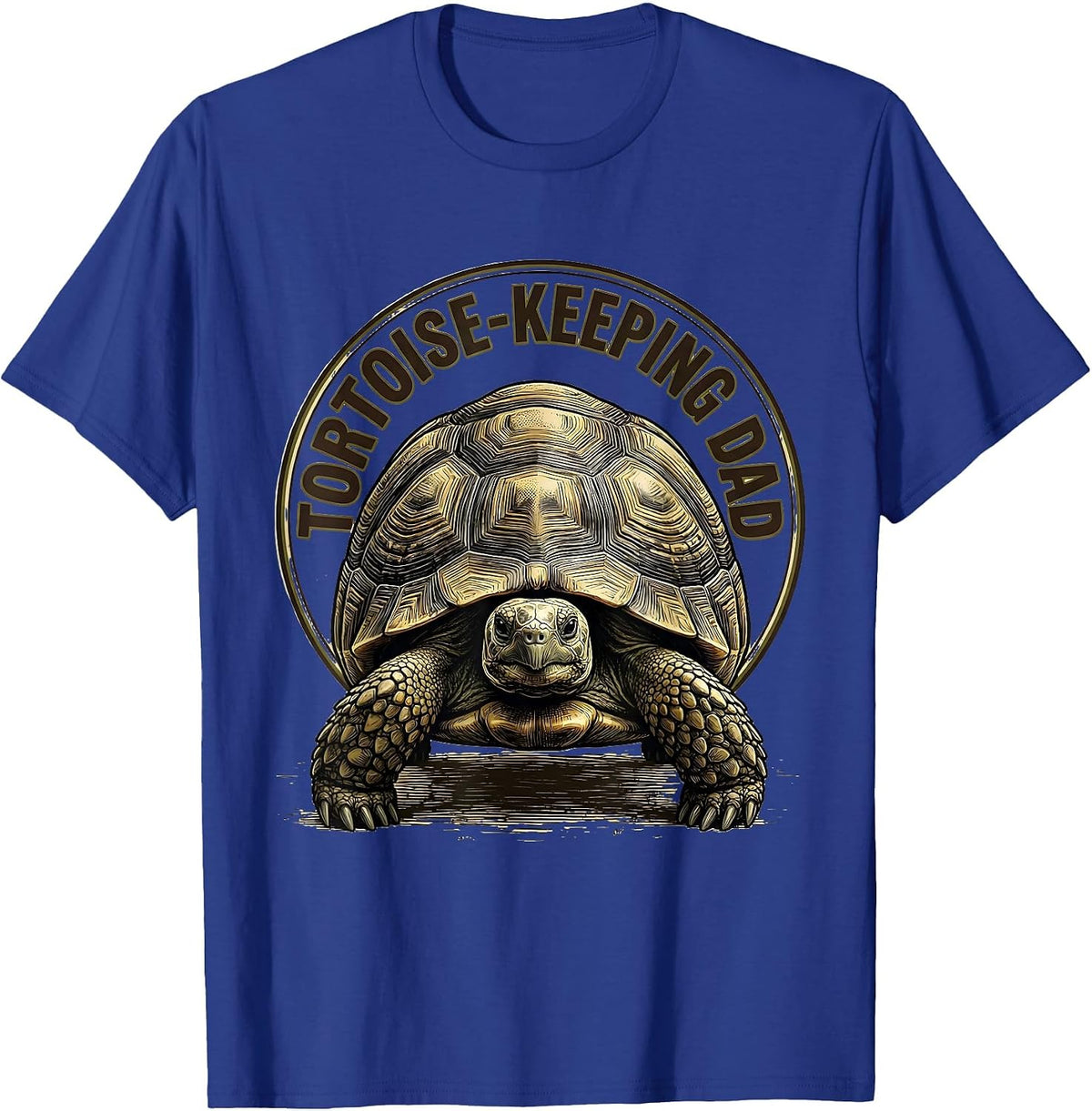 Men's Tortoise-Keeping Dad Funny Dad Pet Lover Gift T-Shirt - Royal Blue