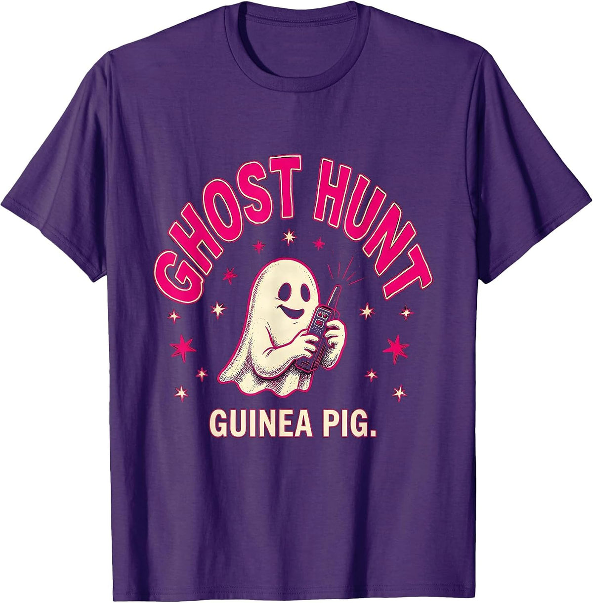 Ghost Hunt Guinea Pig Funny Ghost Hunting Halloween T-Shirt - Purple