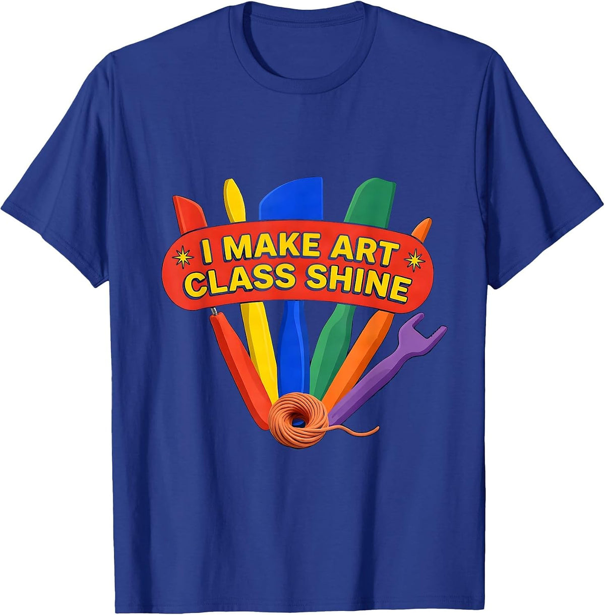 Men's I Make Art Class Shine Funny Art Teacher Back To School T-Shirt - Royal Blue