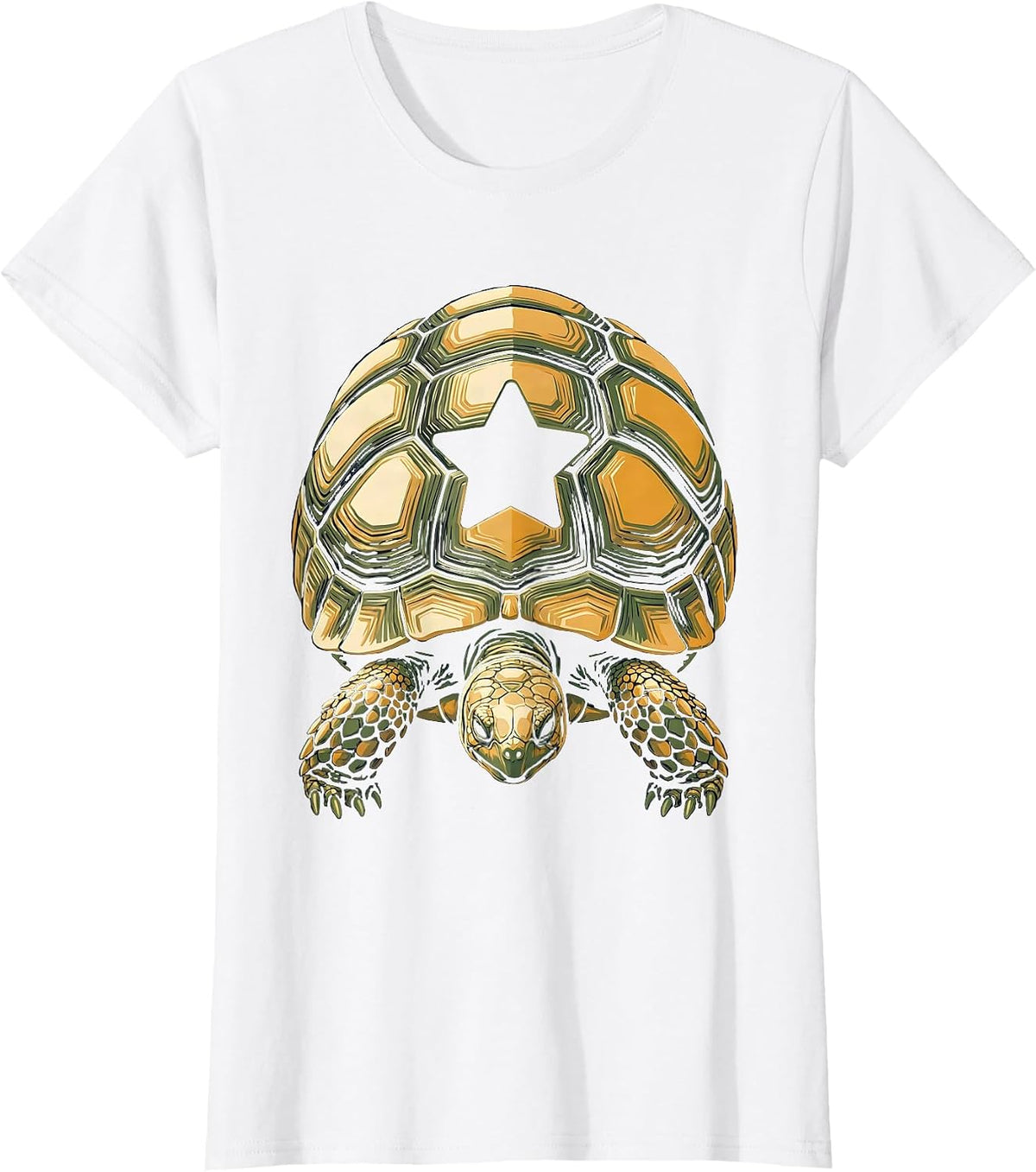 Profile Tortoise Funny Animal Lover Screenprint Poster T-Shirt - White