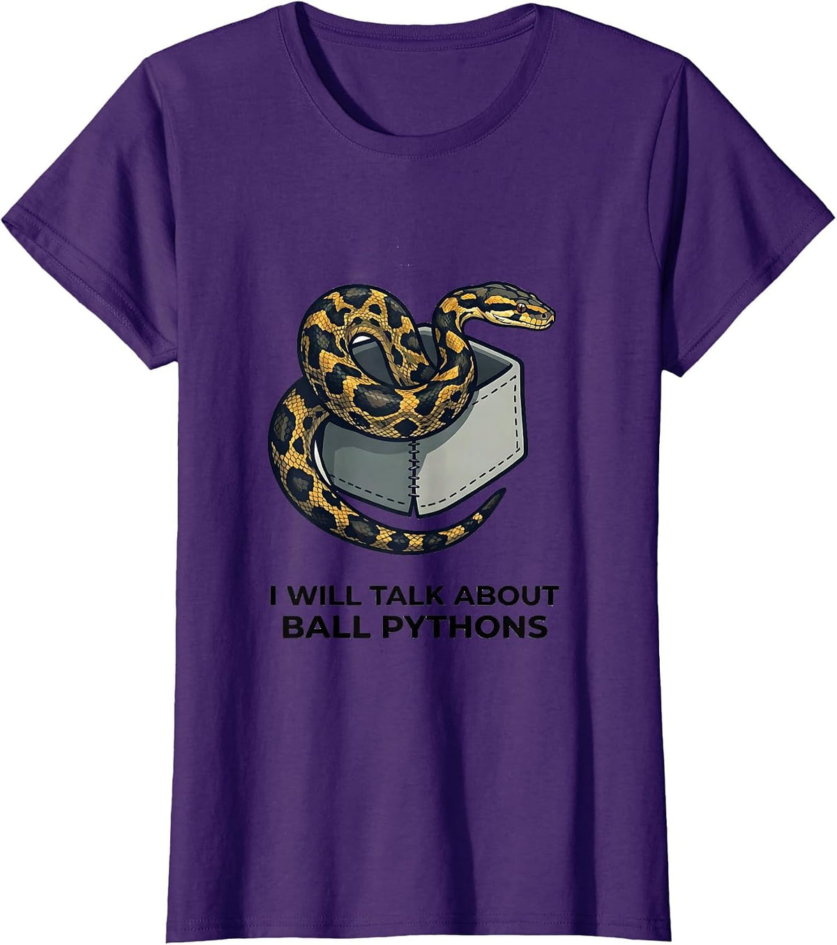 Women's I Will Talk About Ball Pythons Funny Reptile Lover T-Shirt - Purple