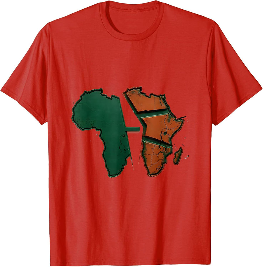 Men's Africa Silhouettes Equality Greater Than Division Rubber T-Shirt - Red