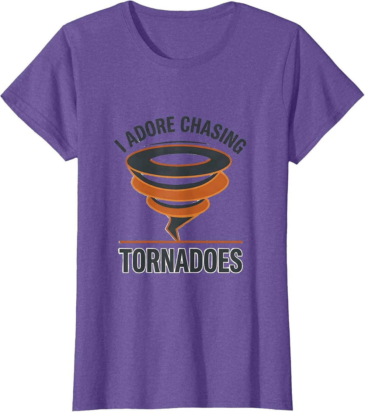 I Adore Chasing Tornadoes Minimalist Storm Chaser T-Shirt - Purple Heather