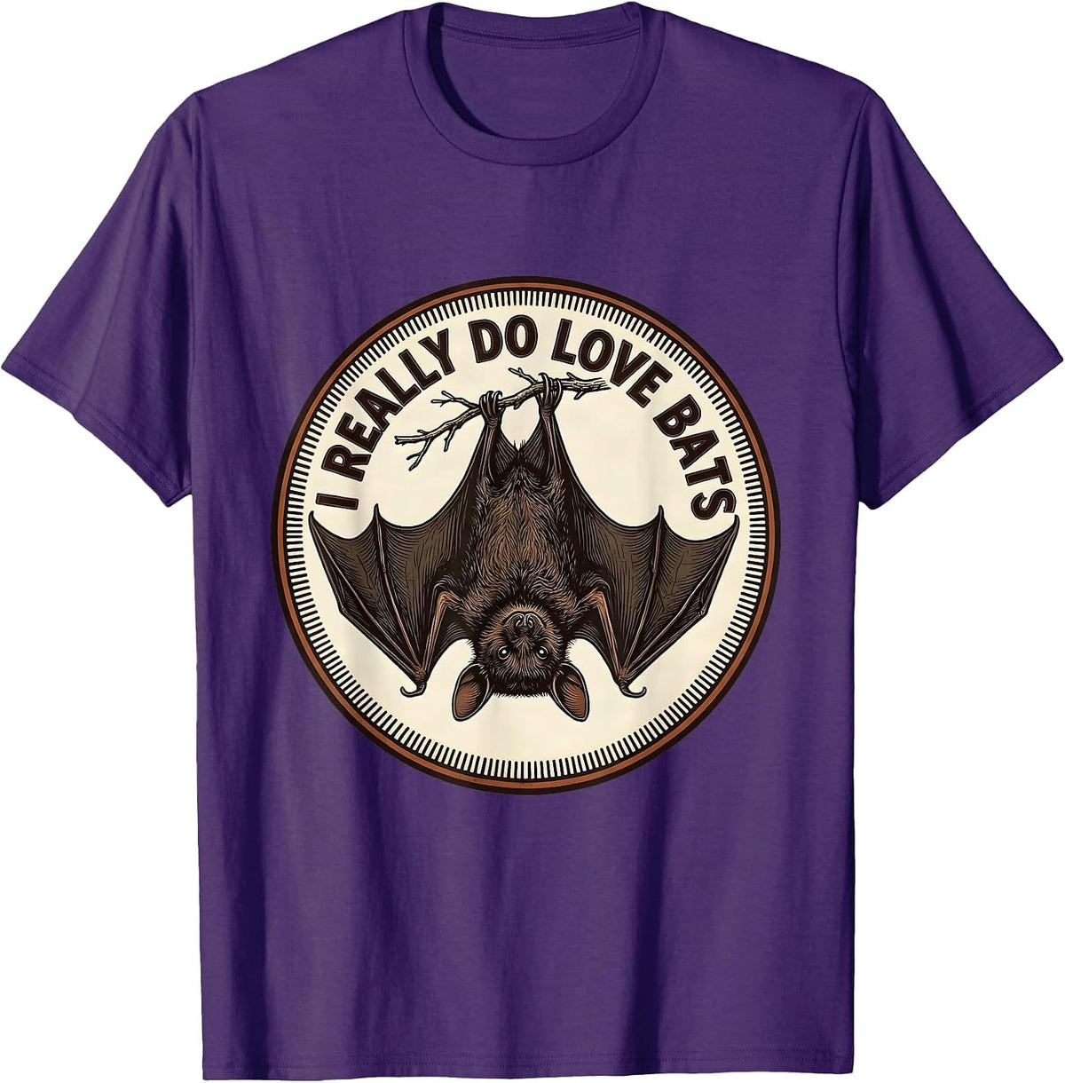 I Really Do Love Bats Vintage Bat Lover Wildlife T-Shirt - Purple