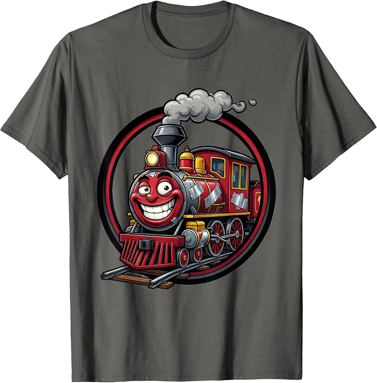 Men's Not Always a Train Wreck Duct Tape Engine T-Shirt - Asphalt Grey