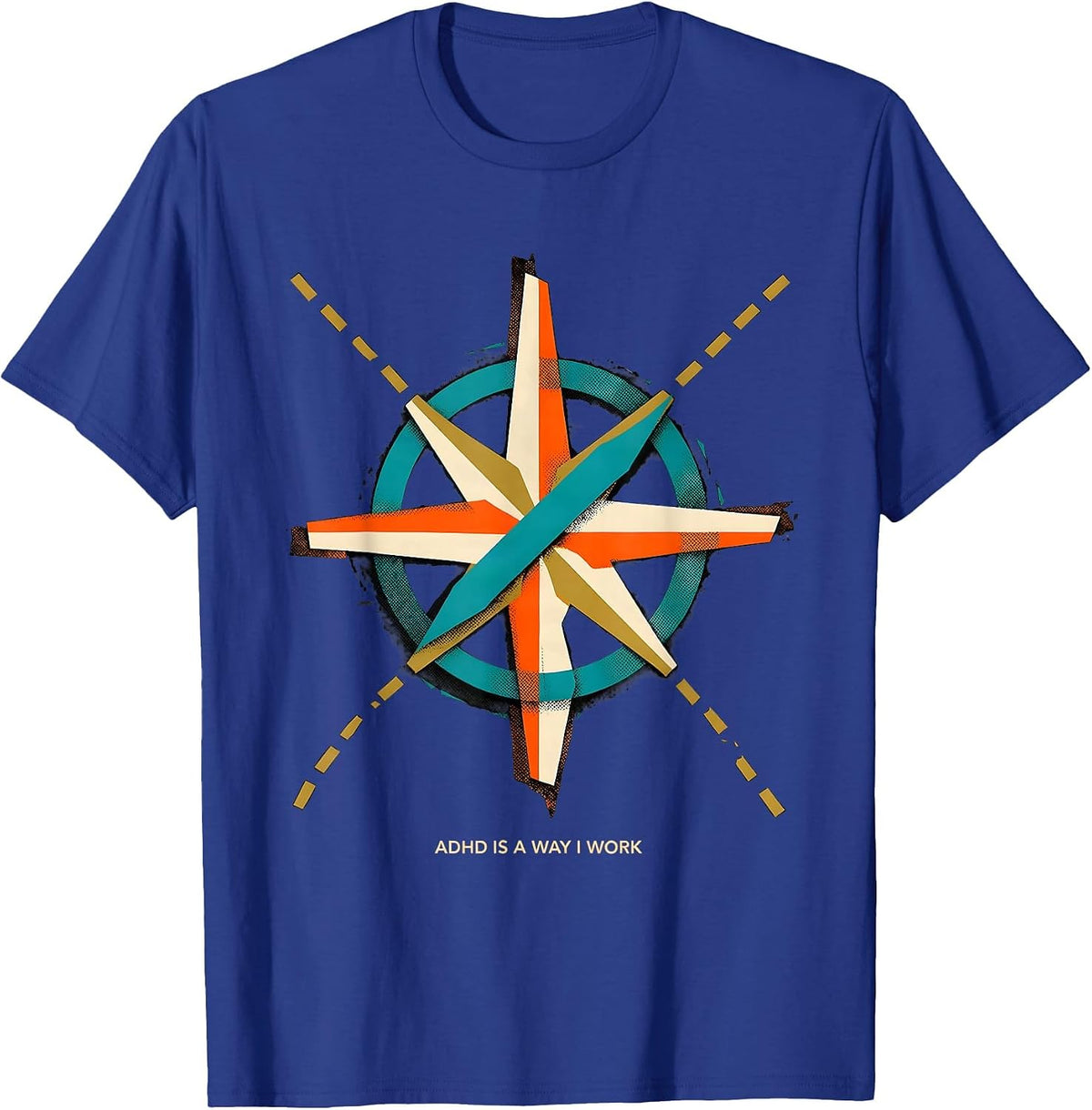 ADHD Is A Way I Work Neurodivergent Support Funny Awareness T-Shirt - Royal Blue