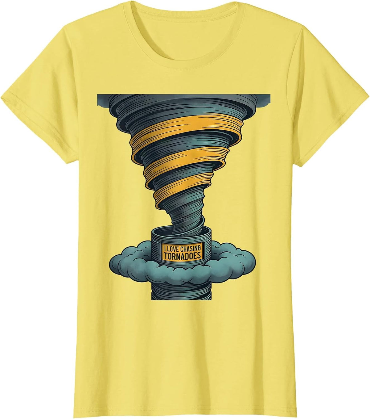 I Love Chasing Tornadoes Midcentury Modern Storm Chaser T-Shirt - Lemon Yellow