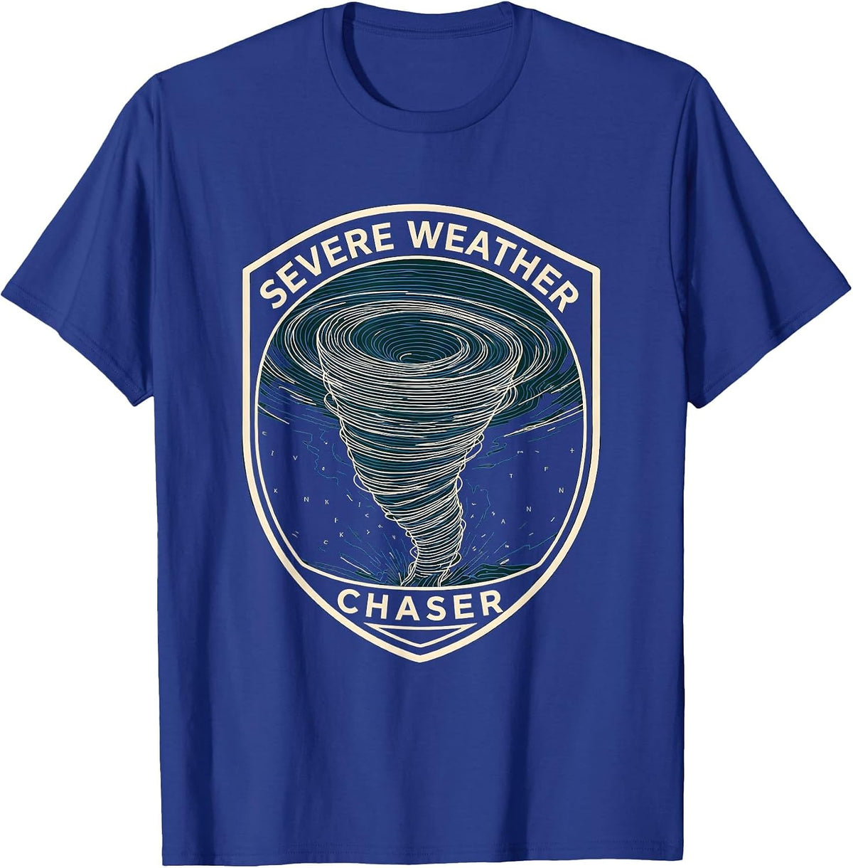 Men's Severe Weather Chaser Topographic Contour Tornado T-Shirt - Royal Blue