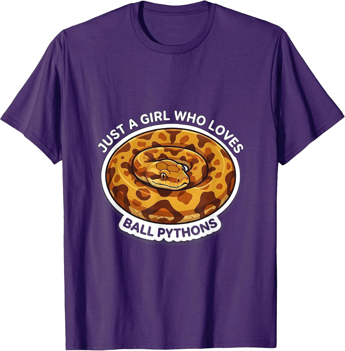 Men's Just A Girl Who Loves Ball Pythons Funny Reptile Lover Gift T-Shirt - Purple