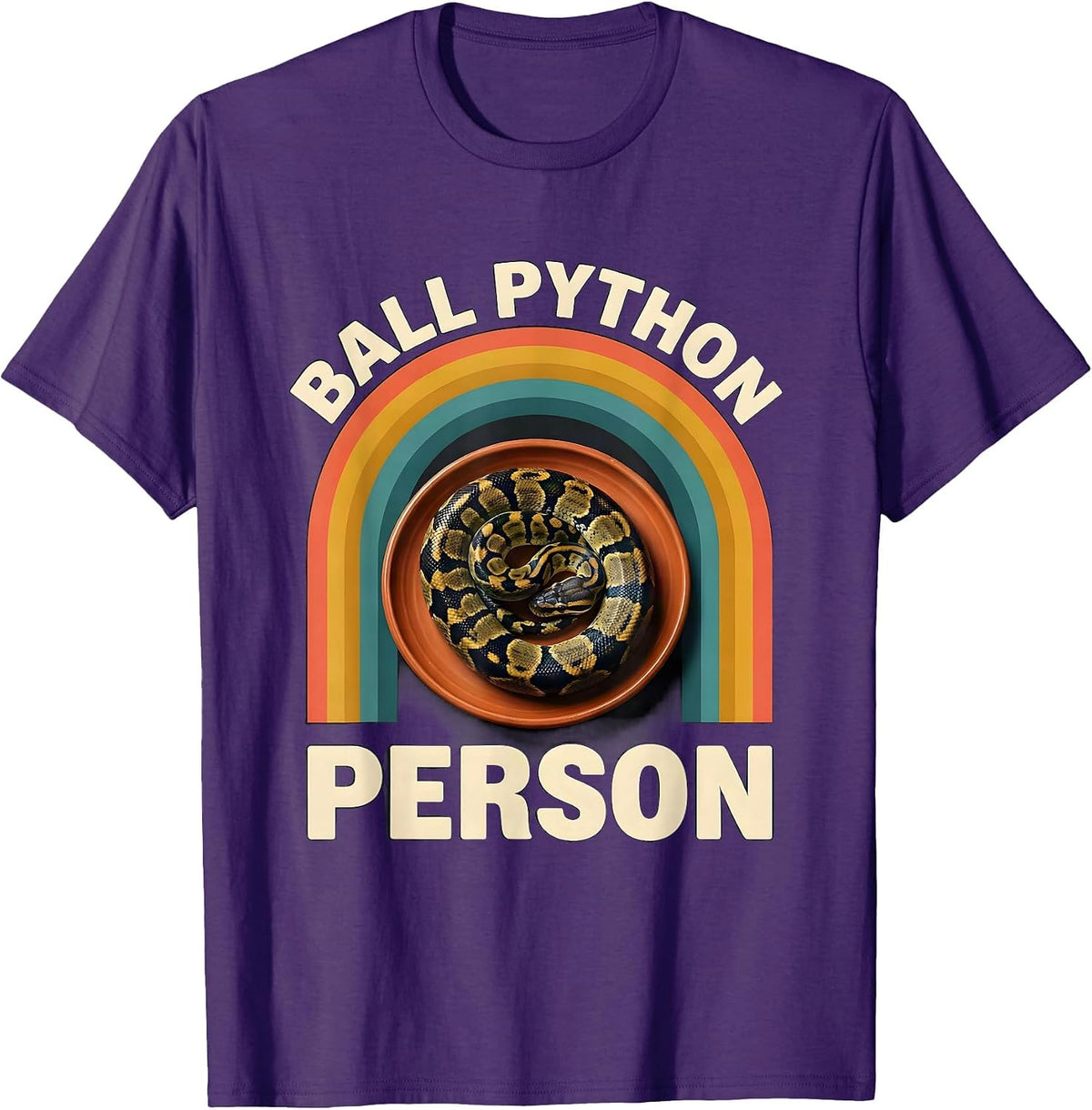 Ball Python Person Midcentury Modern Snake Enthusiast Pride T-Shirt - Purple