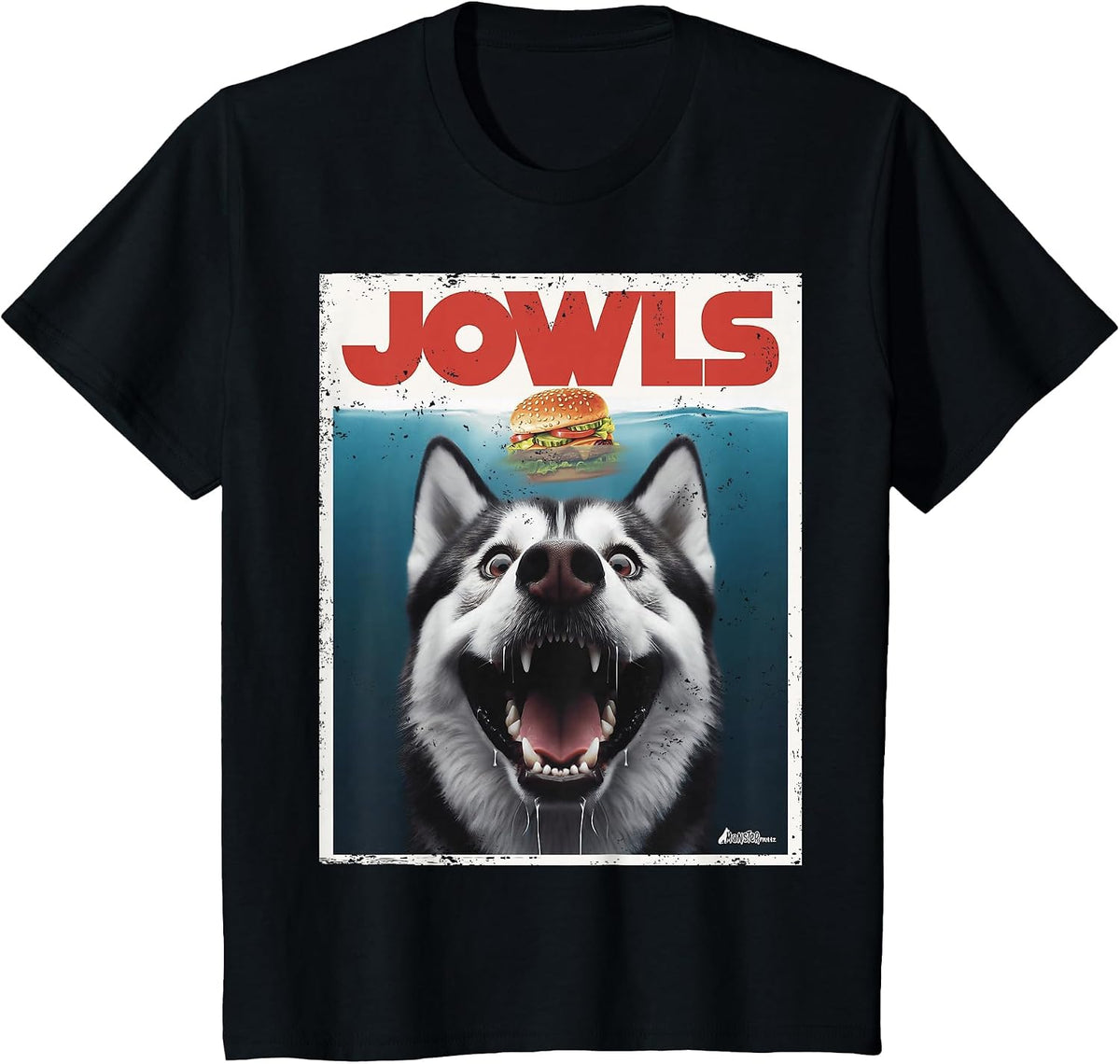 Funny Siberian Husky Jowls, Sled Dog Mom Top Alaskan Dog Dad T-Shirt - Black