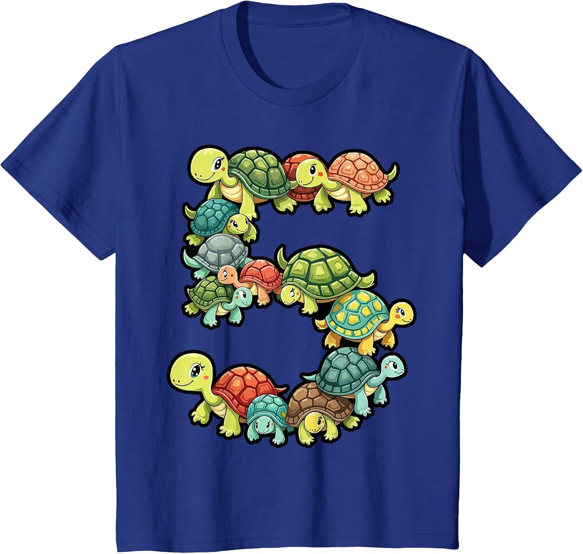 5th Birthday Sea Turtle Tortoise Theme Party 5 Year Old T-Shirt - Royal Blue