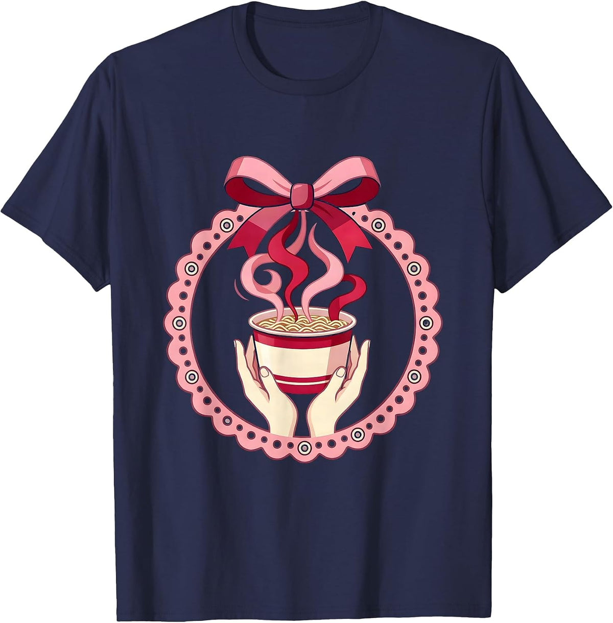 Men's Midnight Ramen Cup Graphic Tee T-Shirt - Navy Blue