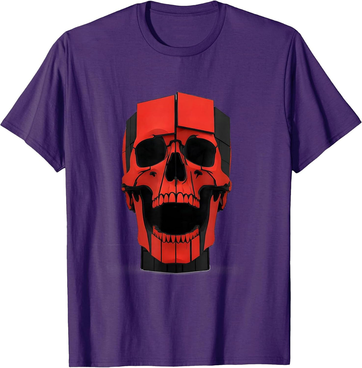 Screaming Skull Gothic Horror Alt Aesthetic Creature T-Shirt - Purple