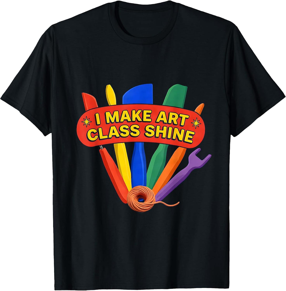 Men's I Make Art Class Shine Funny Art Teacher Back To School T-Shirt - Black