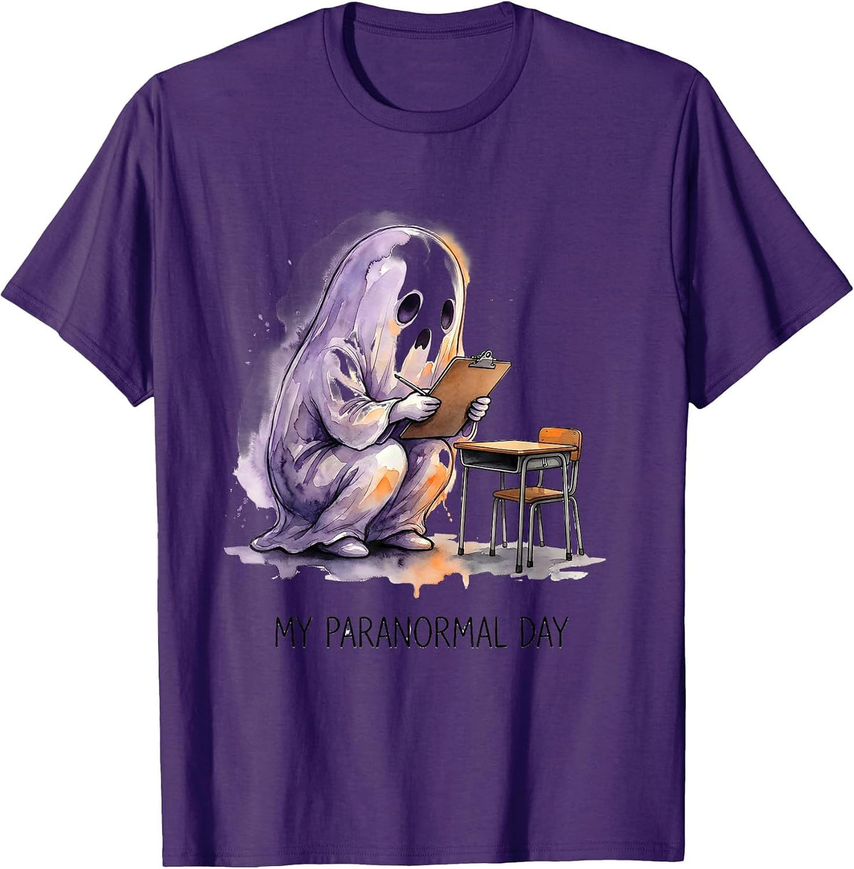 My Para Normal Day Funny Ghost Paraprofessional Halloween T-Shirt - Purple