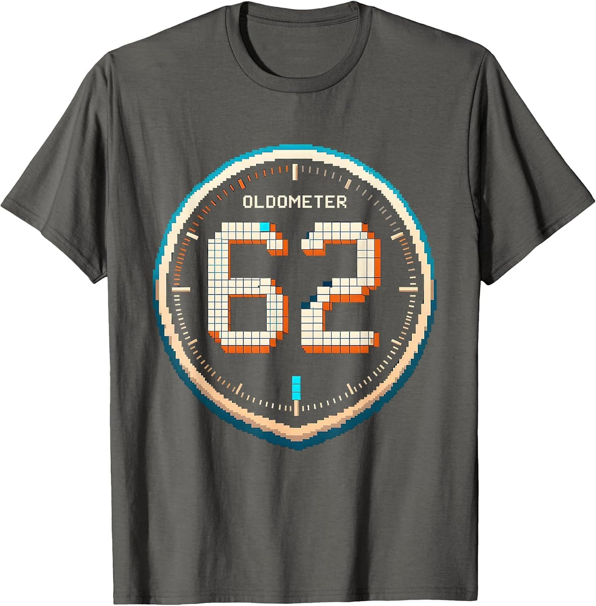 OLDOMETER 62 Funny Milestone Birthday Gift T-Shirt - Asphalt Grey