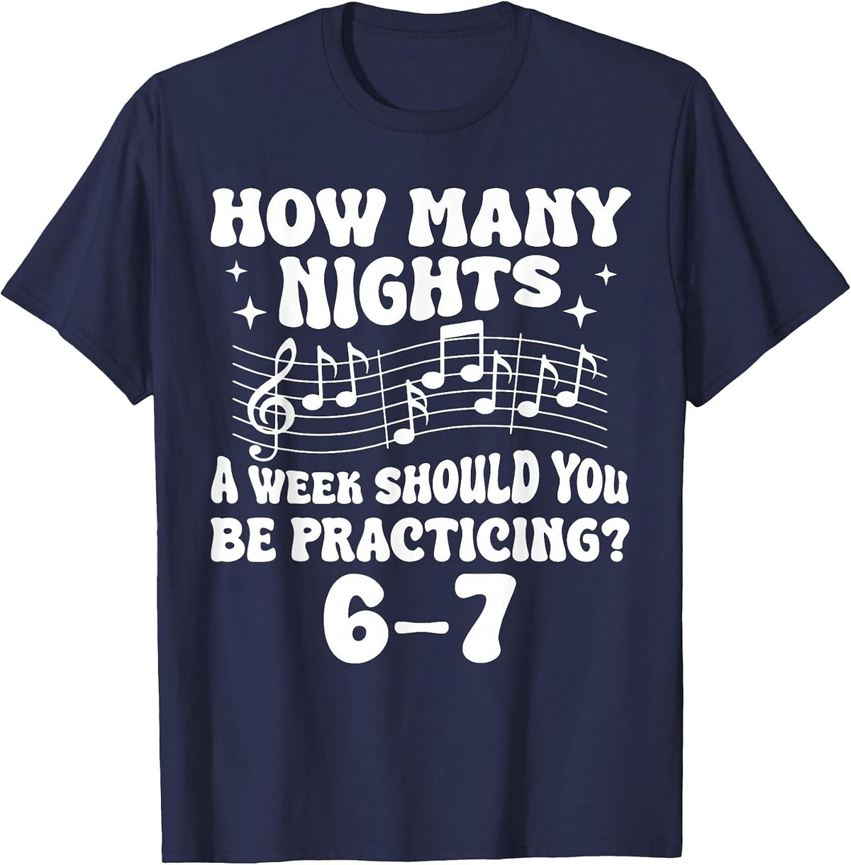 67 Music Meme Slang Six Seven Music Teacher Funny Musician T-Shirt - Navy Blue