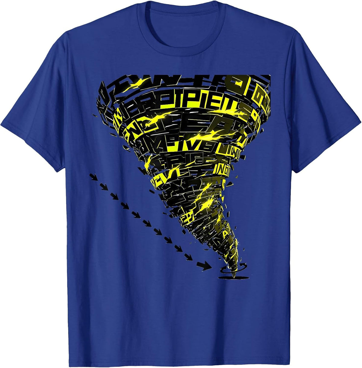 Men's Tornado Funnel Typography Storm Chaser Meteorology T-Shirt - Royal Blue