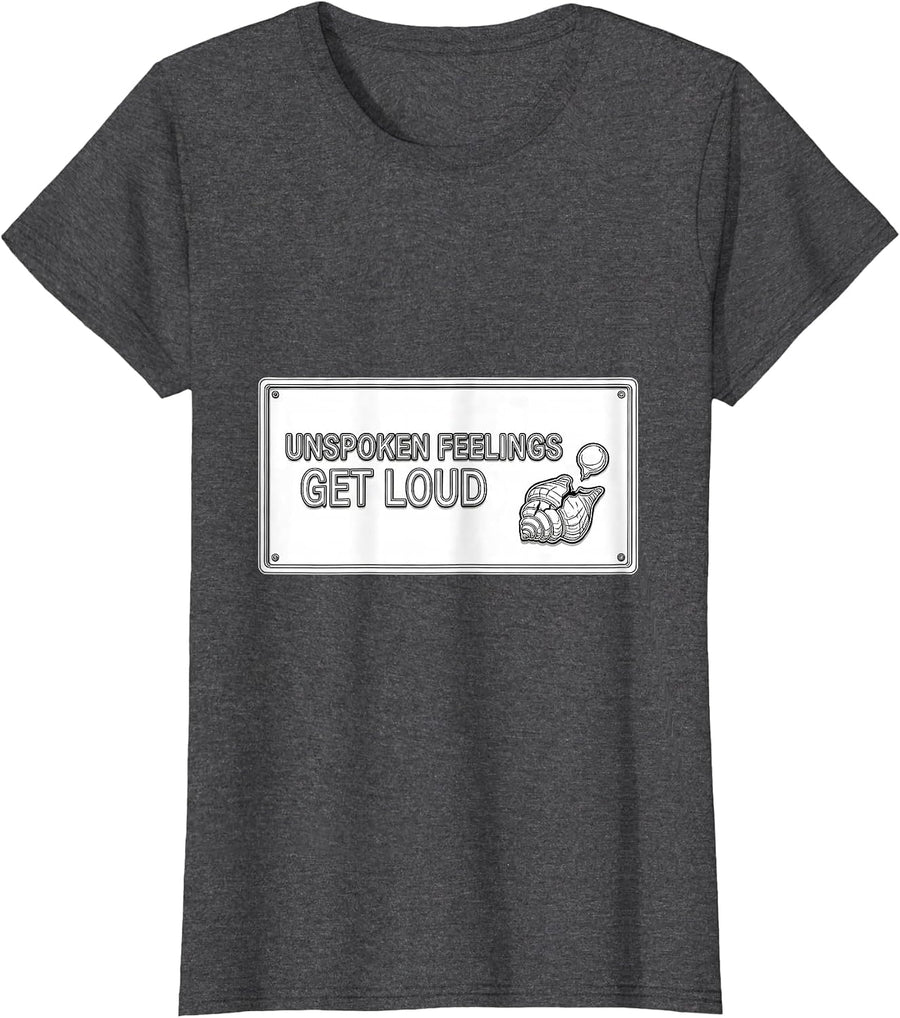 Women's Unspoken Feelings Get Loud Warm Humor School Counselor T-Shirt - Dark Heather Grey